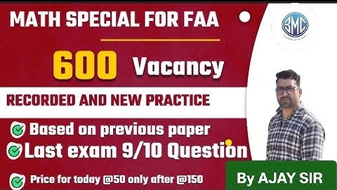 FAA MATH CLASS //@50 ONLY// JKSSB//AJAY SIR MATH FOR FAA // BEST TEACHER OF J&K//