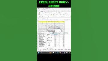 Excel Sheet Hide/Unhide tricks #shorts #short #shortfeed