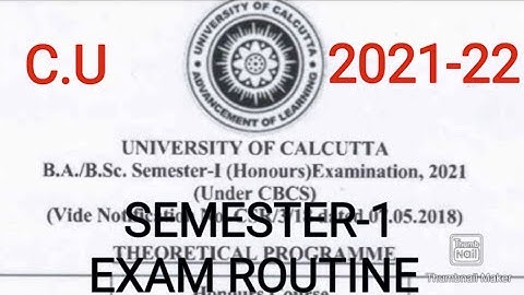 calcutta university semester 1 2021-22 exam routine under CBCS