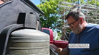 Cleaning bell at Readfield Union Meeting House