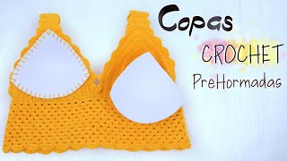 CROCHET How to Put PREHORMED Bra Cups to a TOP