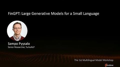 1st Multilingual Model Workshop - FinGPT: Large Generative Models for a Small Language