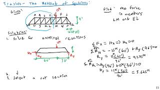 Trusses - The Method of Sections (Examples) - Engineering Statics