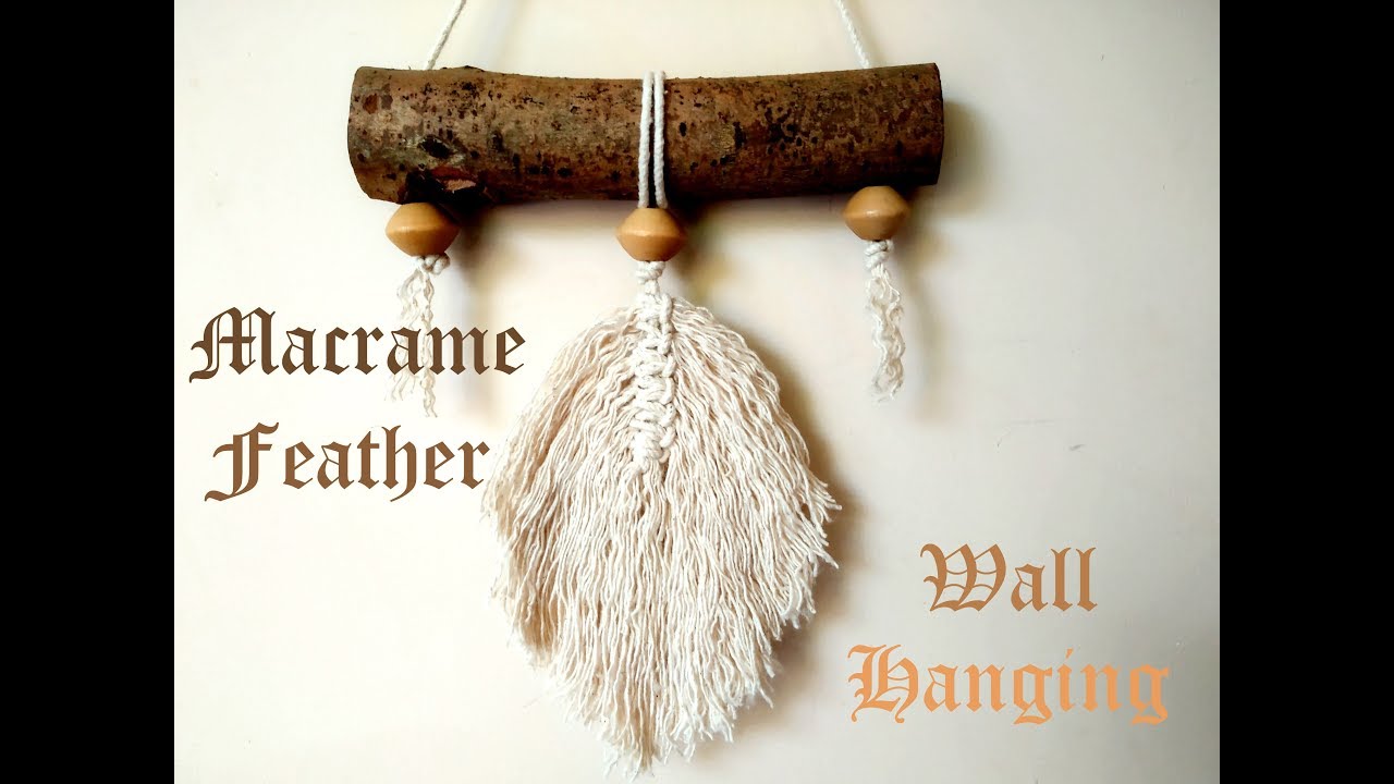 DIY Macrame Feather Wall Hanging YouTube