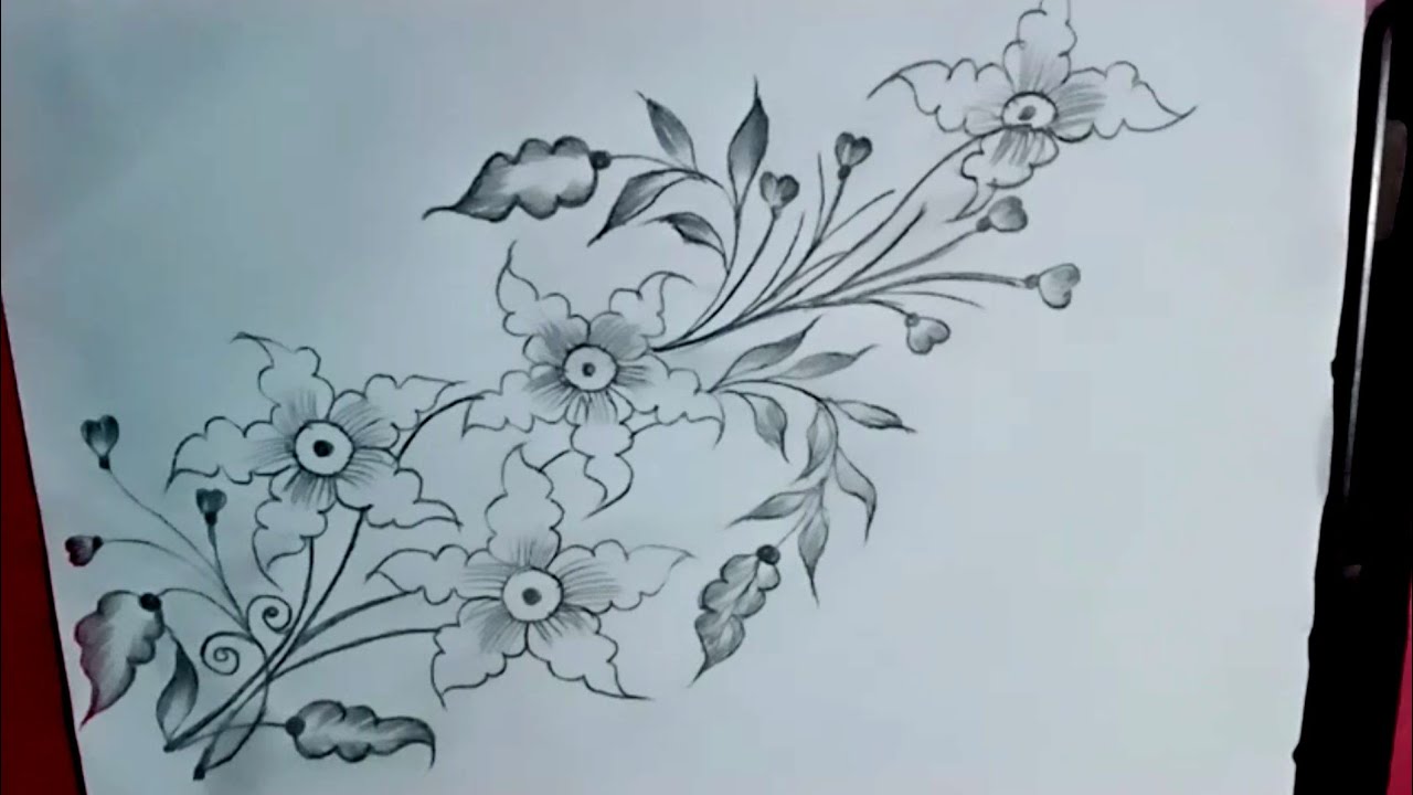 Drowing flower design #artsworkonfabric #drowing #fabric # ...