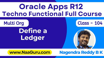 Class - 104 || Define a LEDGER || || Multi Org || Oracle Apps R12 Techno Functional || NaaGuru.com