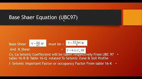Equivalent static method for Earth Quake Forces calculation