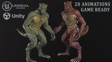 Lizard monster 3d model preview