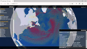 wind data modelisation , simulation  webgl  vertex shader from gribs file