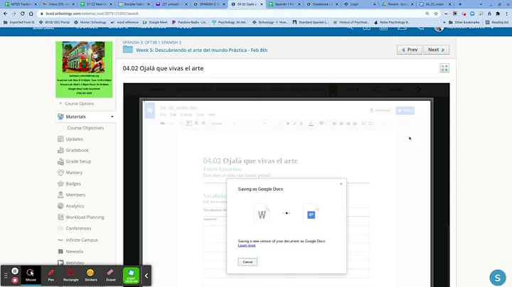 Downloading note guide from course in Google Drive