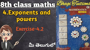 8th class maths in telugu||chapter-4 Exponents and powers||Exercise-4.2