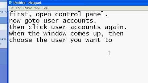 How to change your user account picture on windows xp