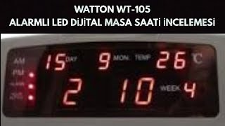 WATTON WT 105 Alarmlı Dijital Masa Saati