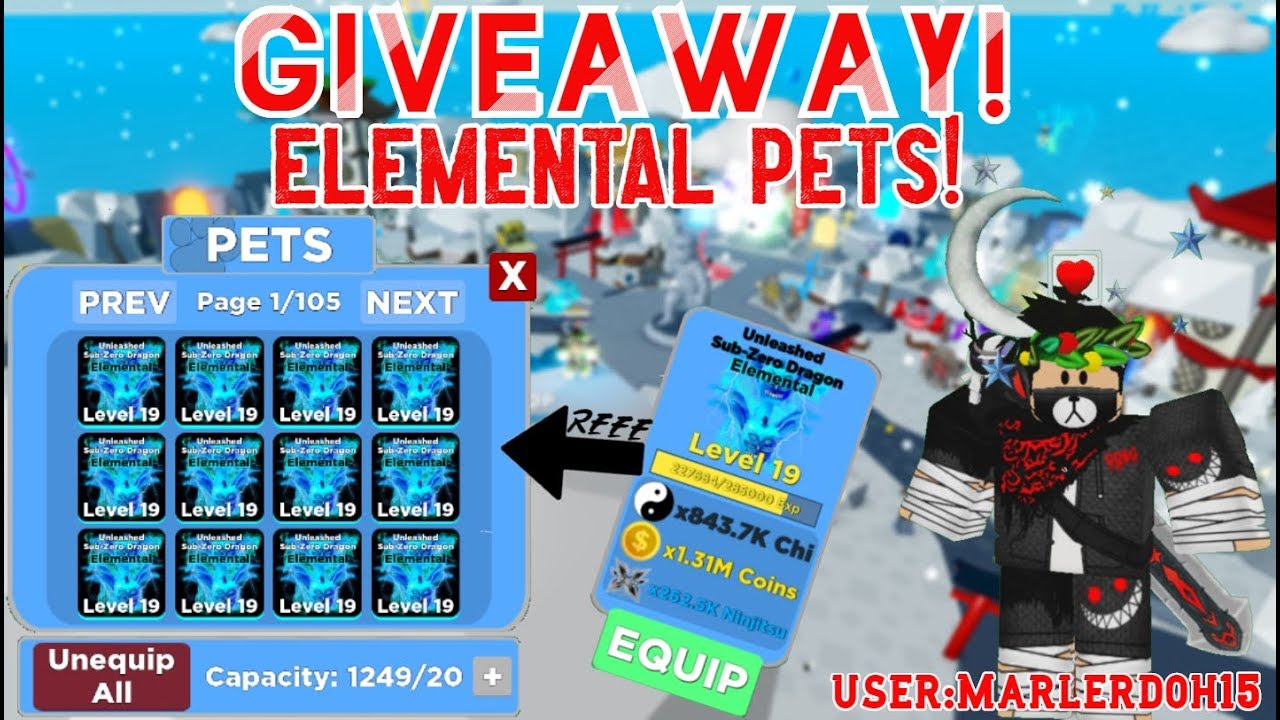 Ninja Legends Free Elemental Pet Giveaway I M Giving Away 50 By Darius Ritchie - gifting robux promocodes live hurry 50k ninja legends pets giveaway roblox gifting live