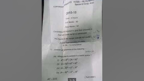 Metric Spaces and Complex Analysis maths(honours)C13 vbu UG semester6 PYQ(2015-18)