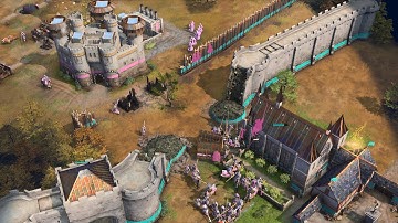 Age of Empires 4 - 3v3 BASE ATTACKS IN KING OF THE HILL | Multiplayer Gameplay