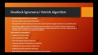 Deadlock Ignorance | Ostrich Algorithm | Lecture - 46