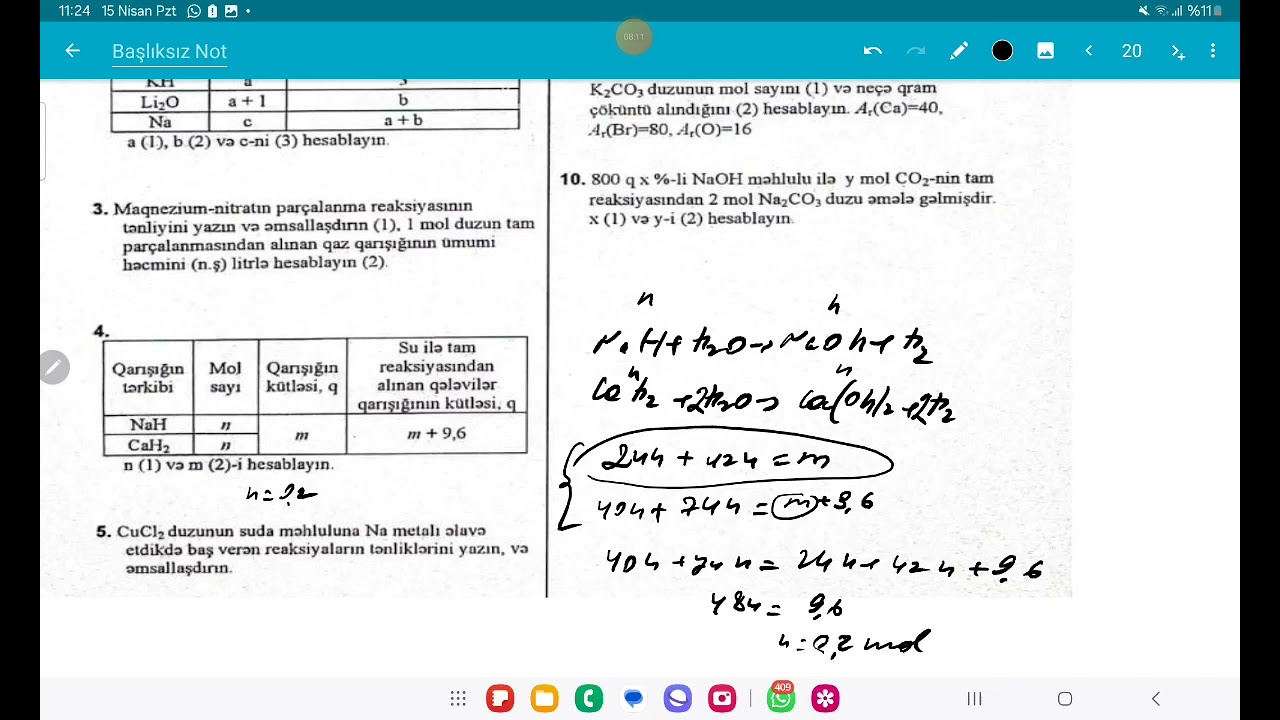 Toplu Natrium,Kalium,Kalsium,Alüminium etrafli cavab teleb olunanlar💞