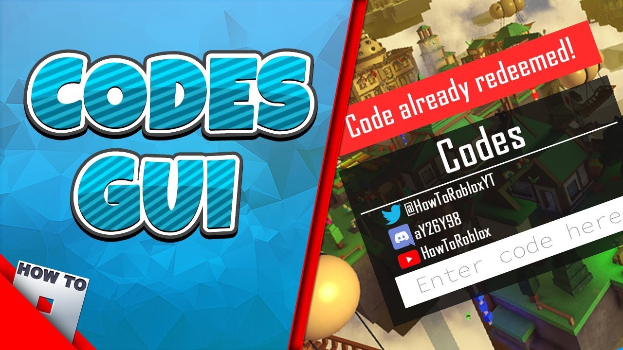 Check Description For New Version How To Make A Codes Gui Howtoroblox Youtube - how to make a multi twitter code gui roblox