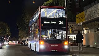 Full Route Visual. Route 134: North Finchley - Warren Street | EvoSeti VMH2456 LK18 AKO
