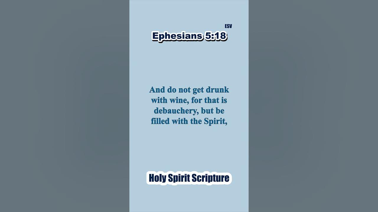 Holy Spirit do not get drunk with wine, for that is debauchery, but