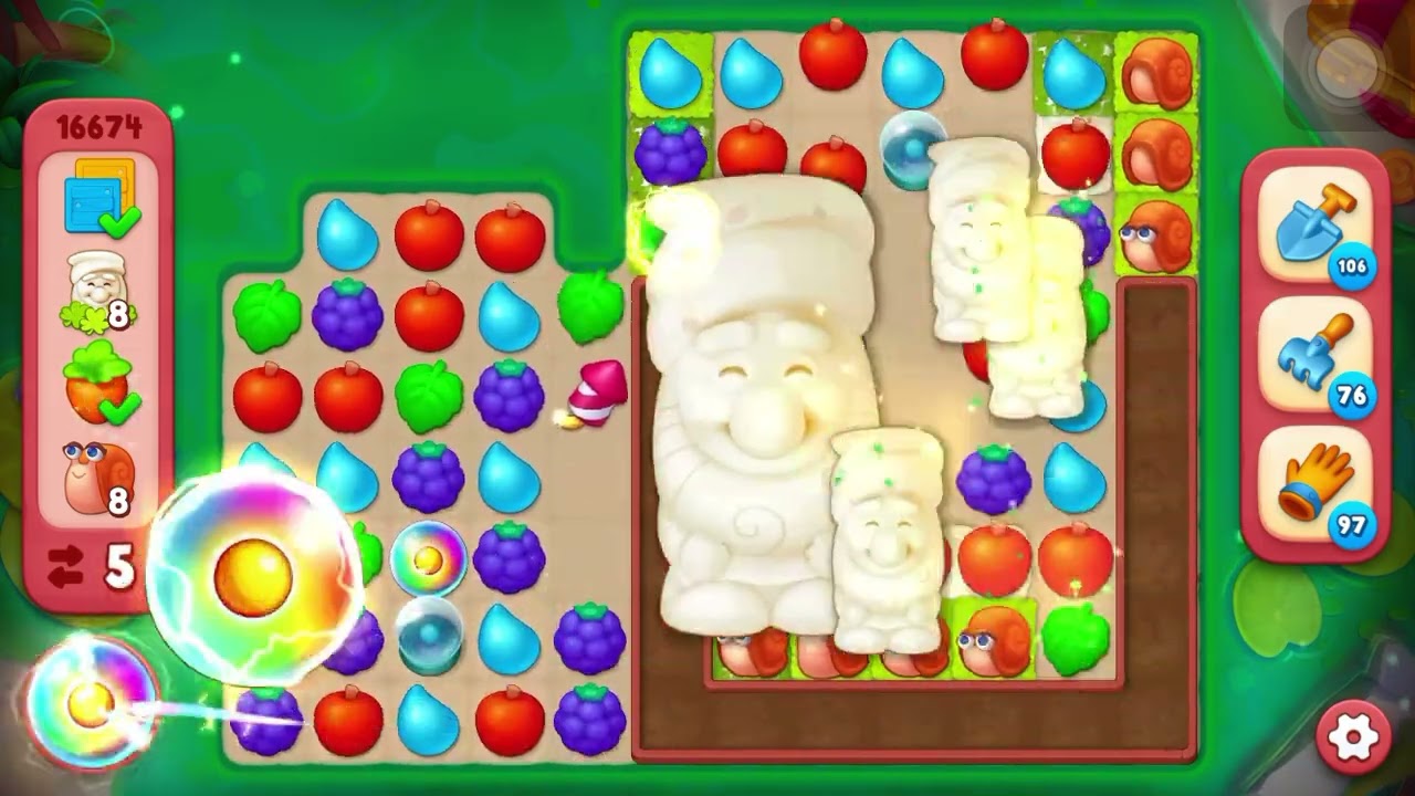 Gardenscapes Level 16674 (Hard Level) - YouTube