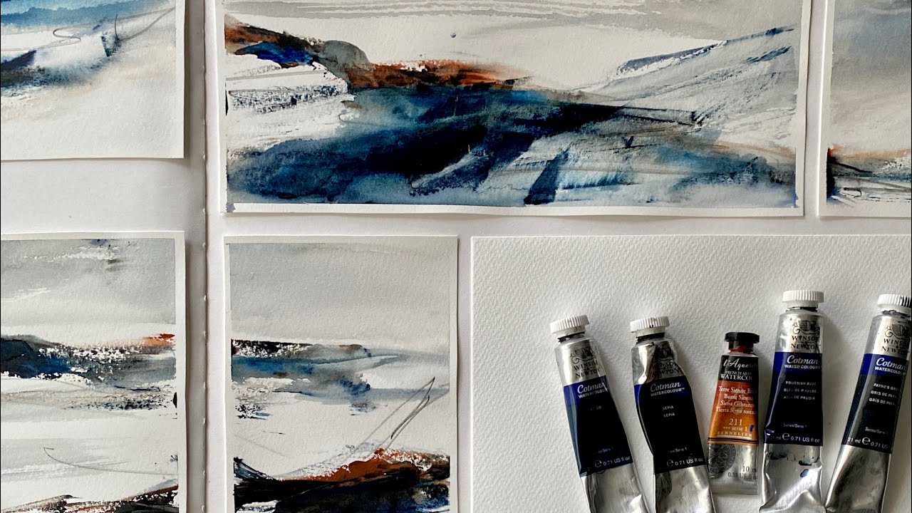 Как я АБСТРАКТИРУЮ ПЕЙЗАЖ! Экспрессивная свободная акварельная пейзажная живопись. ТЕСТ. Демонстр...