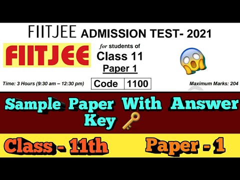 FIITJEE Admission Test 2021 Sample Paper of Class-11th || Paper-1