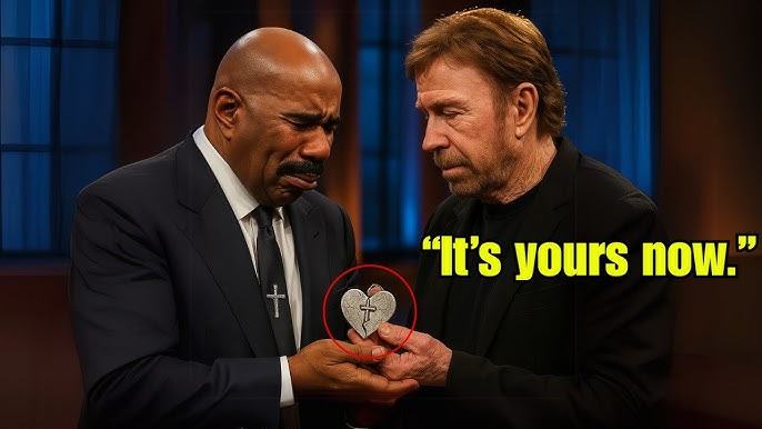Talk show host Steve Harvey cries after emotional message from Chuck Norris  - YouTube