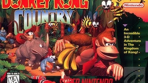 Donkey Kong Country SNES gameplay walkthrough world 1-1 (Jungle hijinx)
