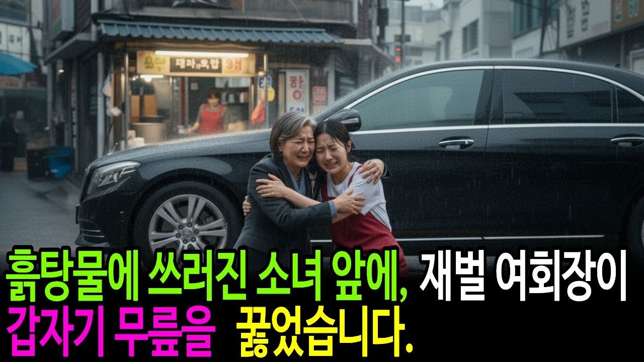 “흙탕물에 쓰러진 소녀 앞에… 재벌 여회장이 갑자기 무릎을 꿇었습니다”
