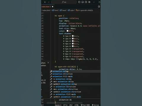 Jumping Text using HTML CSS #shorts - YouTube image.