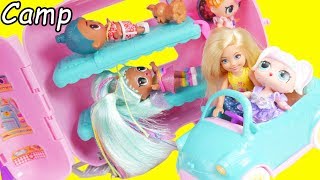 LOL Surprise Dolls Chelsea Family Babysit Barbie Camper in Goldie house