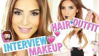 Quick easy job interview makeup hair outfit tutorial