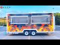 15FT Black Full Sticker Double Windows Square Food Trailer