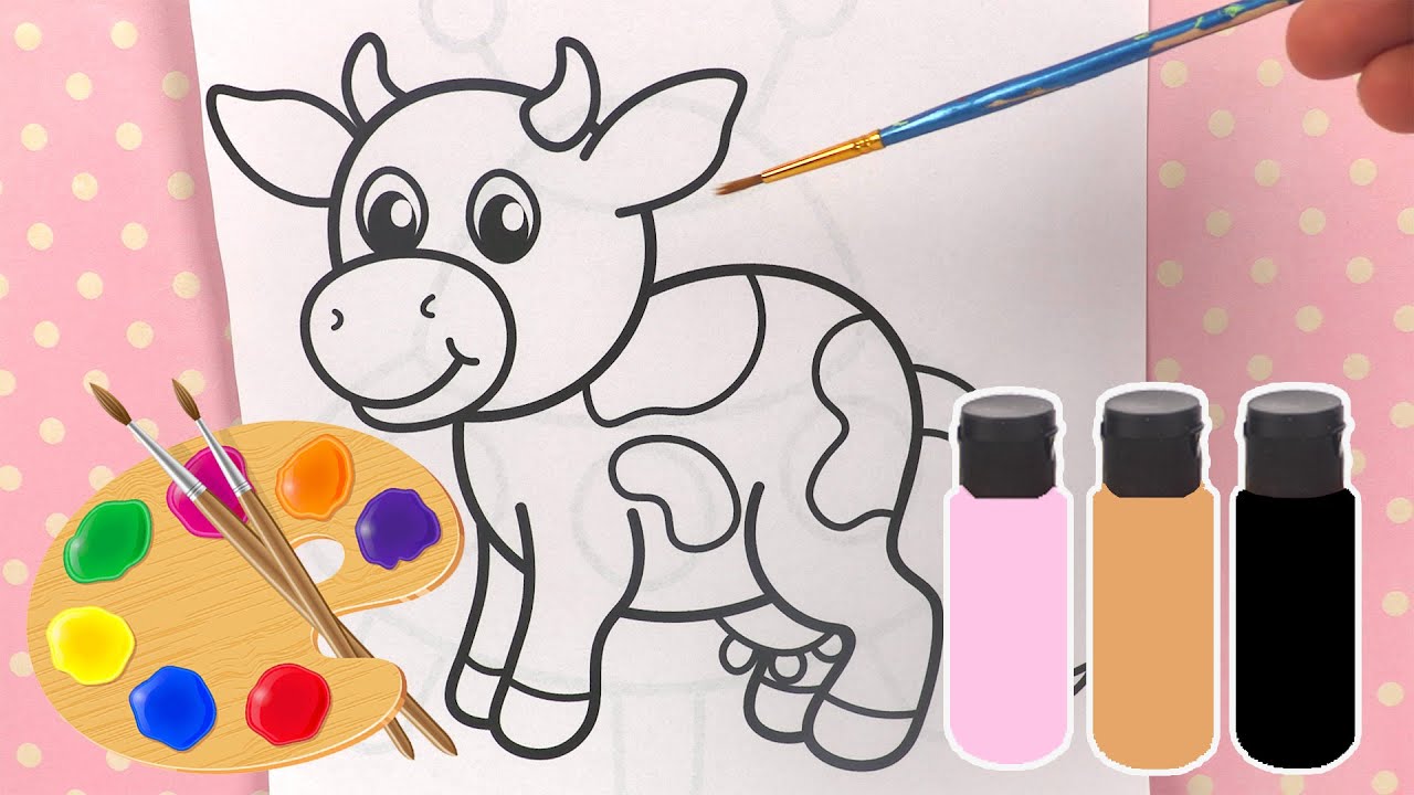 Activité de Peinture pour Enfants Animal Vache