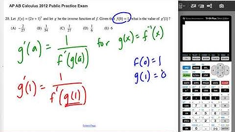 AP AB Calculus 2012 Multiple-Choice 20