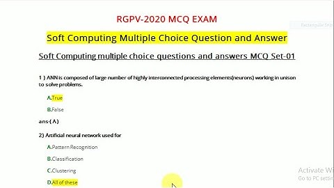 Soft Computing || MCQ || RGPV online exam 2020 || network security || Online Exam 2020