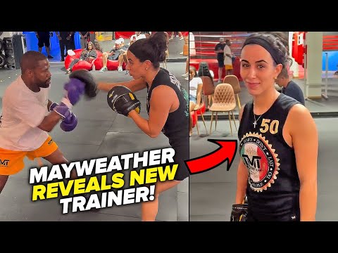 Floyd Mayweather Jr reveals NEW female trainer! Displays AMAZING mitt work at 47!
