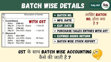 Tally ERP.9 Part-42 | Batch wise Details with GST in Tally ERP.9 | Medical Store Accounting कैसे करे