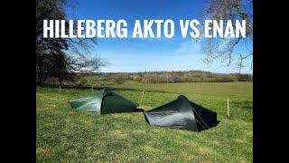 Hilleberg Akto vs Enan side by side comparison