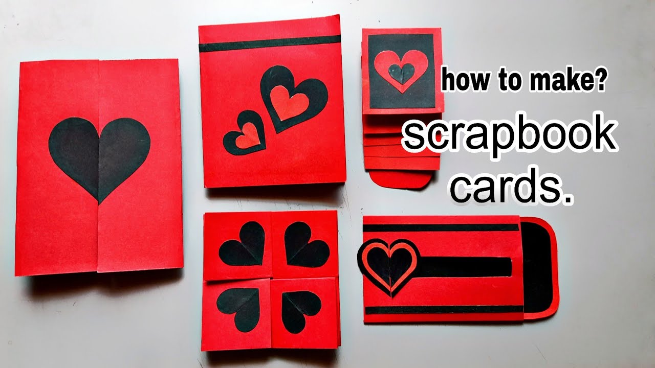 5 different type cards | How to make scrapbook cards | scrapbook cards ...