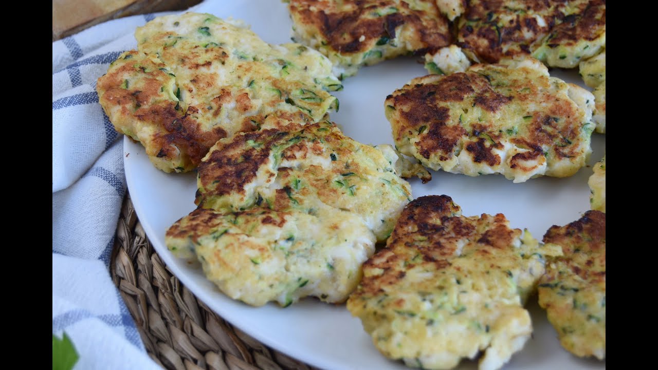 💚 TORTITAS DE CALABACÍN Y POLLO MUY FÁCILES