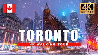 Heavy Snowfall in Toronto - Bloor Yorkville UofT - Winter Storm Walking tour [ 4K HDR 60fps ]