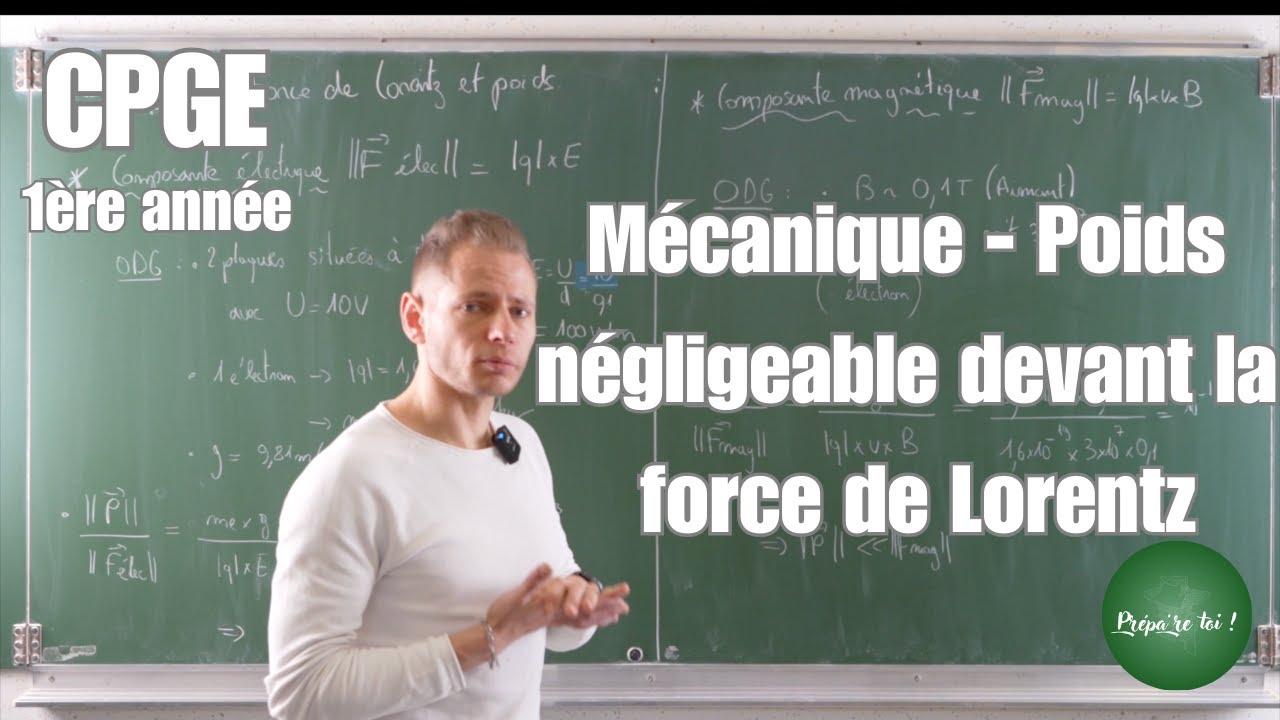 Mécanique - Négliger le poids devant la force lorentz