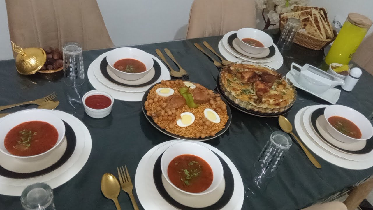 طاولة فطور 😍 اليوم العاشر من شهر رمضان🌙عينت روحي وولادي مادارو فيا🤩