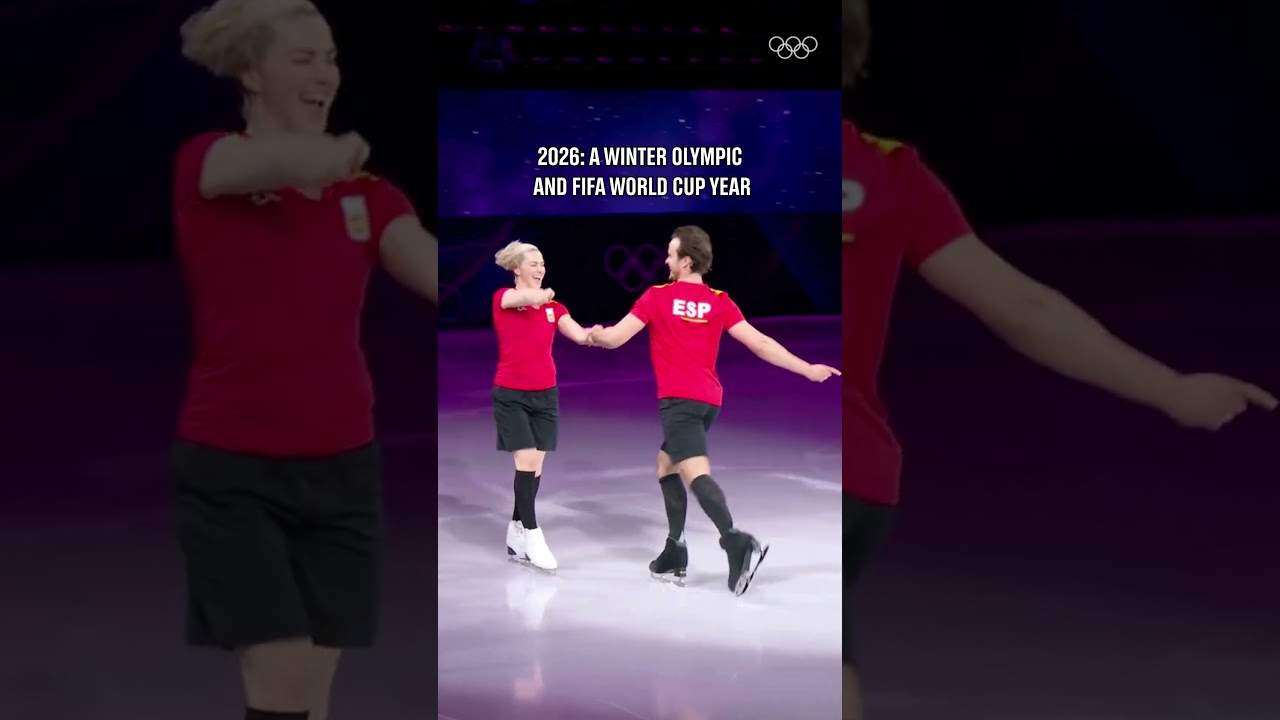 Olivia Smart and Tim Dieck were already in a World Cup mood at #MilanoCortina2026 in February. ⚽⛸️