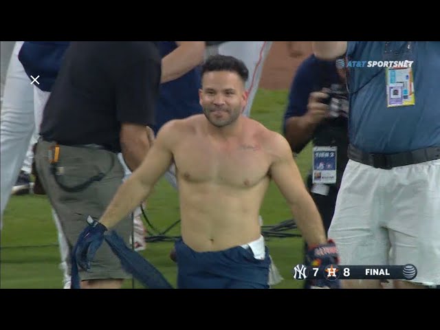 Astros' Jose Altuve hits walk-off HR vs. Yankees, has shirt ripped off