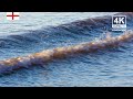 4K Sunset Beach Background | Cleveleys Beach | Relaxing Ambient Wallpaper | 397