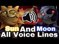 Sun & Moon All Voice lines! ||FNAF: Security Breach||